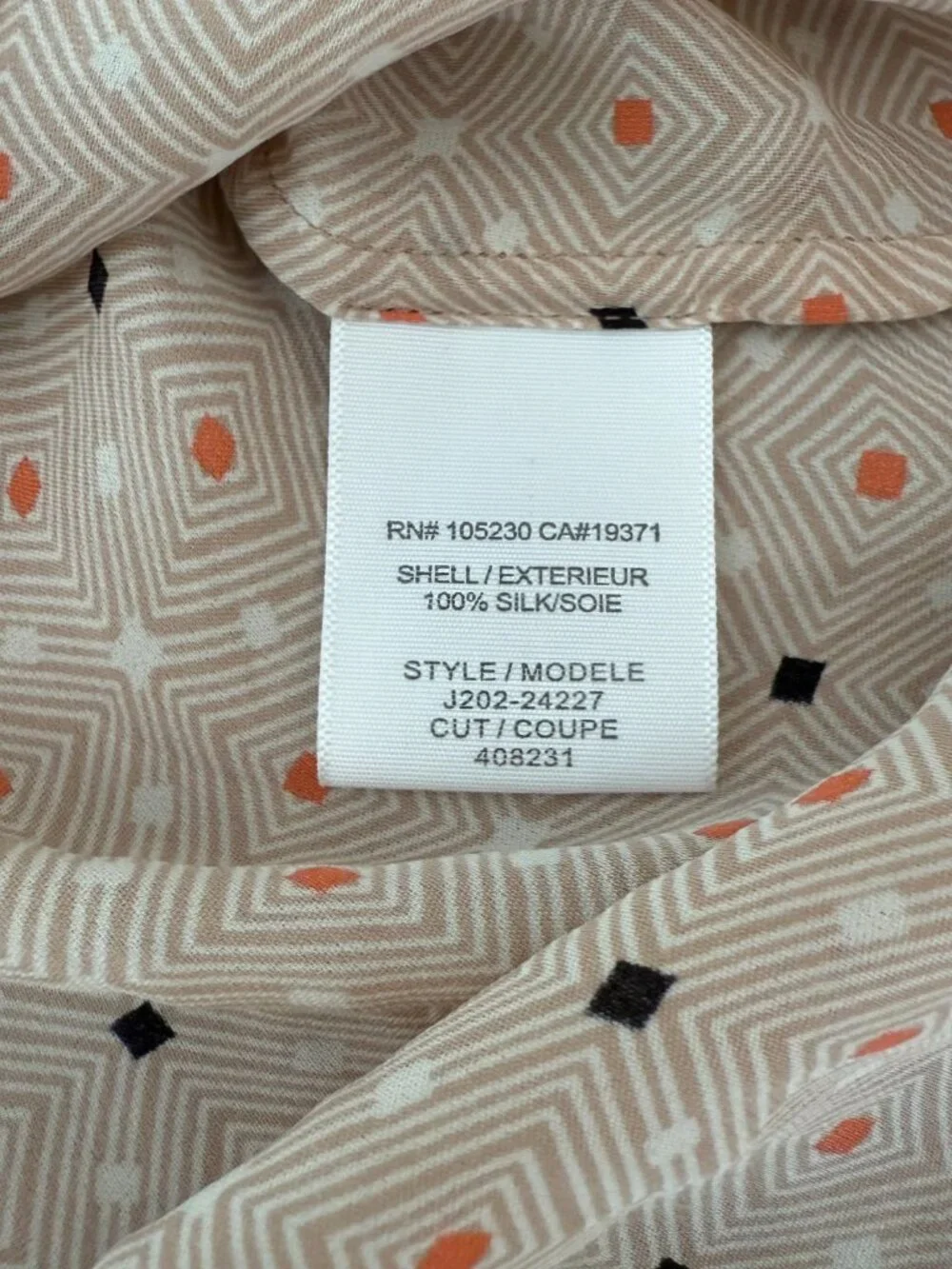 silk Joie geometric print blouse - Large